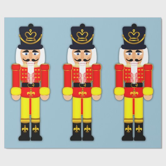 Nutcracker Soldier Matte Wrapping Paper, 30 x 6' Cadeaupapier (Vlak)