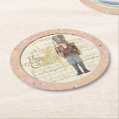 Nutcracker Soldier - Muziekachtergrond Ronde Kartonnen Onderzetter (Gebogen)