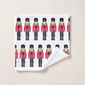 Nutcracker Soldier  Personaliseer kerstmis Ba Bad Handdoek (Wasdoekje)