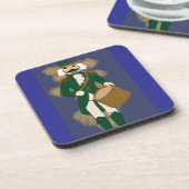 Nutcracker Soldier Plastic Coasters Navy Blue Bier Onderzetter (Linkerzijde)
