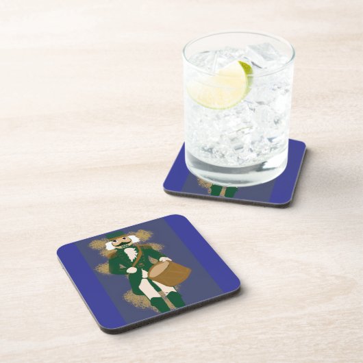 Nutcracker Soldier Plastic Coasters Navy Blue Bier Onderzetter (Rechterzijde)