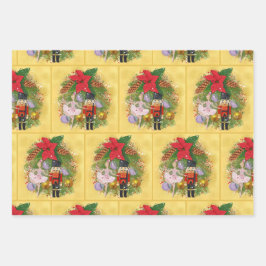 Nutcracker Soldier Sugar Plum Fairy Kerstmis Inpakpapier Vel