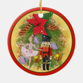 Nutcracker Soldier Sugar Plum Fairy Kerstmis Keramisch Ornament (Achterkant)