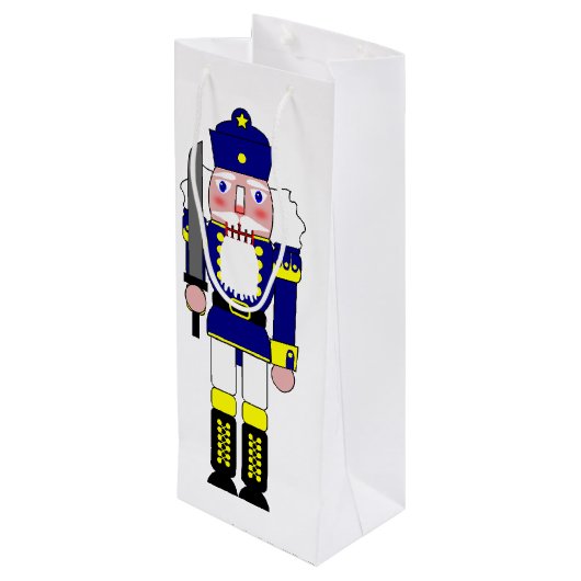 Nutcracker Soldiers Christmas Wijn Cadeautas (Achterkant Gekanteld)