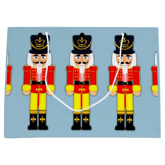 Nutcracker Solider Custom Gift Bag - Groot, glanze Groot Cadeauzakje (Voorkant)