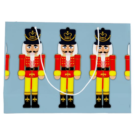 Nutcracker Solider Custom Gift Bag - Groot, glanze Groot Cadeauzakje (Achterkant)