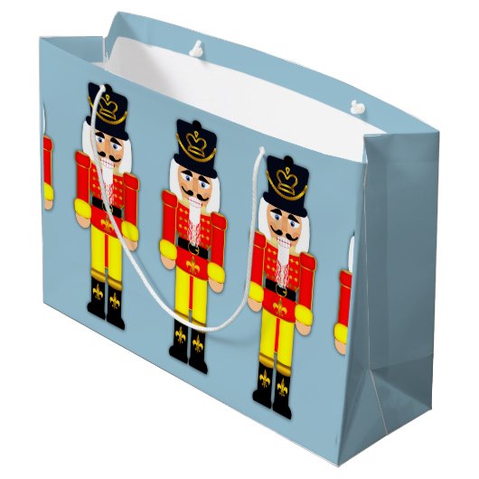 Nutcracker Solider Custom Gift Bag - Groot, glanze Groot Cadeauzakje (Achterkant Gekanteld)