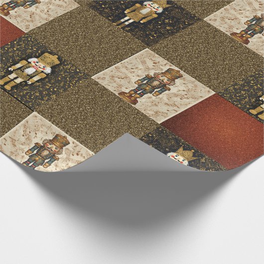 Nutcracker Sparkle Checkerboard Traditional Cadeaupapier (Hoek)