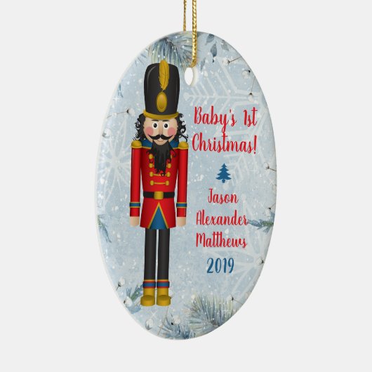 Nutcracker Speelgoed Soldier Baby's eerste kerstmi Keramisch Ornament (Rechts)