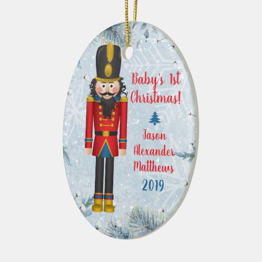Nutcracker Speelgoed Soldier Baby's eerste kerstmi Keramisch Ornament (Links)