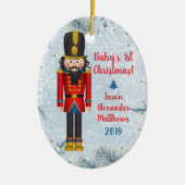 Nutcracker Speelgoed Soldier Baby's eerste kerstmi Keramisch Ornament (Voorkant)
