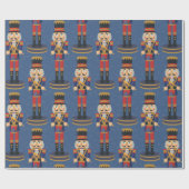Nutcracker Speelgoed Soldier Drummer Blue Pattern Cadeaupapier (Vlak)