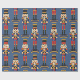 Nutcracker Speelgoed Soldier Drummer Blue Pattern Cadeaupapier