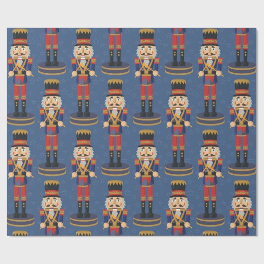 Nutcracker Speelgoed Soldier Drummer Blue Pattern Cadeaupapier (Vlak)