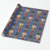 Nutcracker Speelgoed Soldier Drummer Blue Pattern Cadeaupapier (Uitgerold)