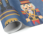 Nutcracker Speelgoed Soldier Drummer Blue Pattern Cadeaupapier (Rol Hoek)