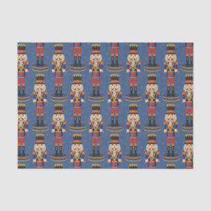Nutcracker Speelgoed Soldier Drummer Blue Pattern Tissuepapier