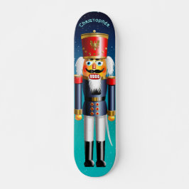 Nutcracker Speelgoed Soldier in blauw uniform Skateboard