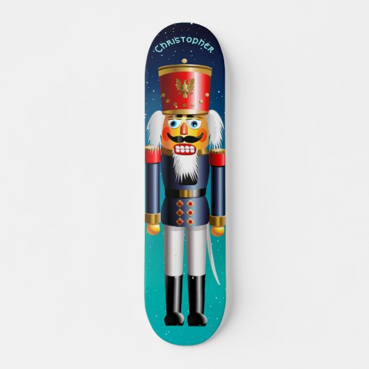 Nutcracker Speelgoed Soldier in blauw uniform Skateboard (Voorkant)