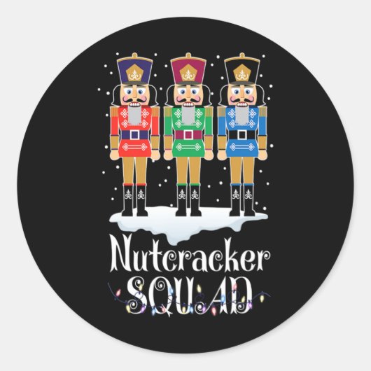 Nutcracker Squad Ballet Dance Christmas Xmas Light Ronde Sticker (Voorkant)