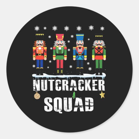 Nutcracker Squad Byllet Dance Matching Family Chri Ronde Sticker (Voorkant)