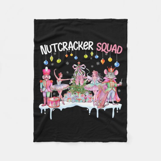 Nutcracker Squad Christmas Nk Ballet Sugar Plum Fa Fleece Deken (Voorkant)