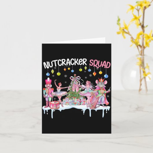 Nutcracker Squad Christmas Nk Ballet Sugar Plum Fa Kaart (Gele Bloem)