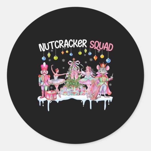 Nutcracker Squad Christmas Nk Ballet Sugar Plum Fa Ronde Sticker (Voorkant)