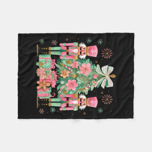 Nutcracker Squad Christmas Tree Ballet Dance Women Fleece Deken (Voorkant (Horizontaal))