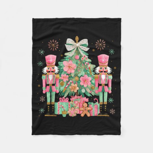 Nutcracker Squad Christmas Tree Ballet Dance Women Fleece Deken (Voorkant)