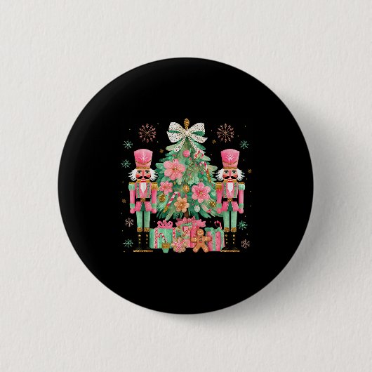 Nutcracker Squad Christmas Tree Ballet Dance Women Ronde Button 5,7 Cm (Voorkant)