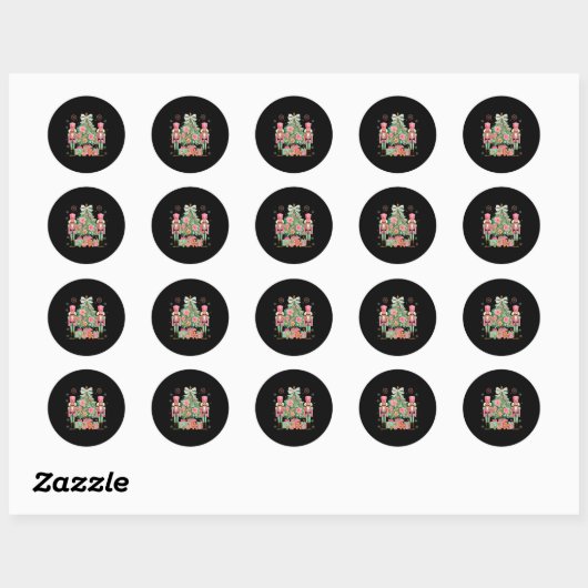 Nutcracker Squad Christmas Tree Ballet Dance Women Ronde Sticker (Vel)