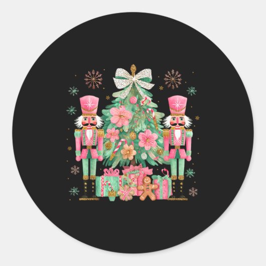 Nutcracker Squad Christmas Tree Ballet Dance Women Ronde Sticker (Voorkant)