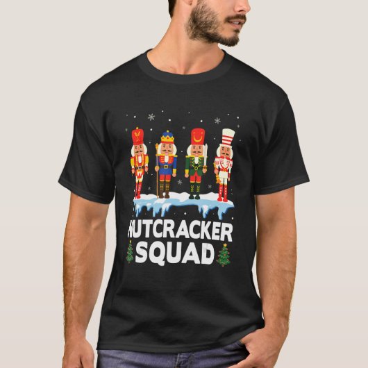 Nutcracker Squad Holiday Ballet Dance KerstPa T-shirt (Voorkant)