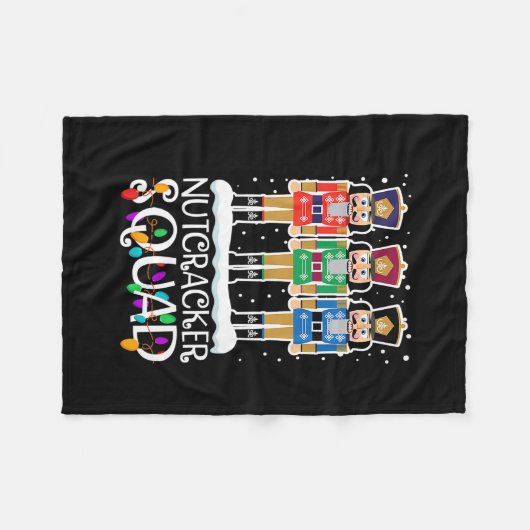 Nutcracker Squad Holiday Ballet Dance Matching Chr Fleece Deken (Voorkant (Horizontaal))