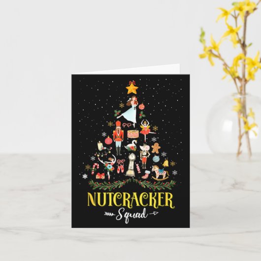 Nutcracker Squad In My Nutcracker Era Christmas Tr Kaart (Gele Bloem)