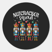 Nutcracker Squad Pajama Merry Christmas Toddler Bo Ronde Sticker (Voorkant)