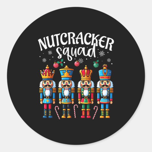 Nutcracker Squad Pajama Merry Christmas Toddler Bo Ronde Sticker (Voorkant)