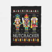 Nutcracker Squad Shirt Funny Ugly KerstSweate Fleece Deken (Voorkant)