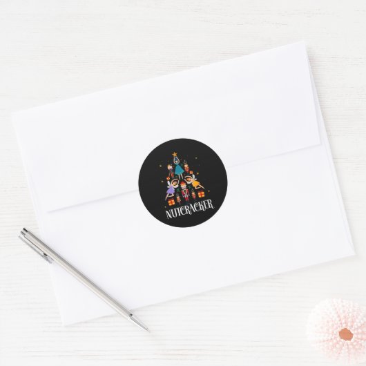 Nutcracker Sugar Fairy Plum Christmas - Nutcracker Ronde Sticker (Envelop)