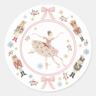 Nutcracker Sugar Plum Fairy Baby Shower Ronde Sticker