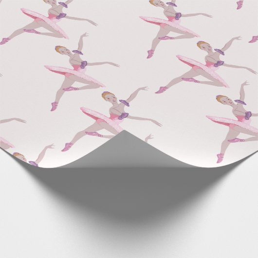 Nutcracker Sugar Plum Fairy Ballerina Pattern Cadeaupapier (Hoek)