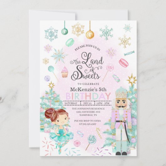 Nutcracker Sugar Plum Fairy Kerstmis Kaart (Voorkant)