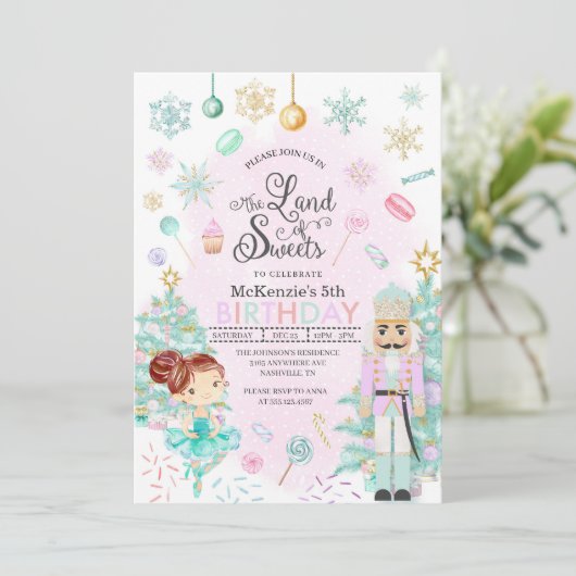 Nutcracker Sugar Plum Fairy Kerstmis Kaart (Staand voorkant)