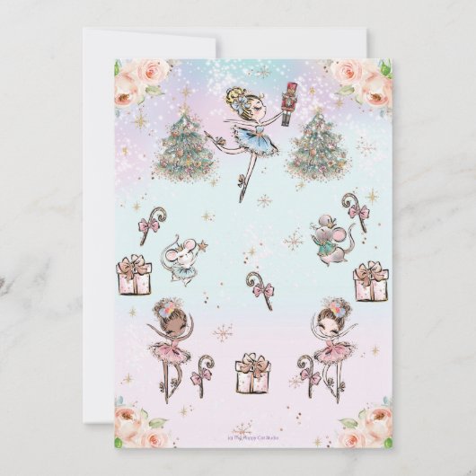 Nutcracker Sugar Plum Fairy Kerstmis Kaart (Achterkant)