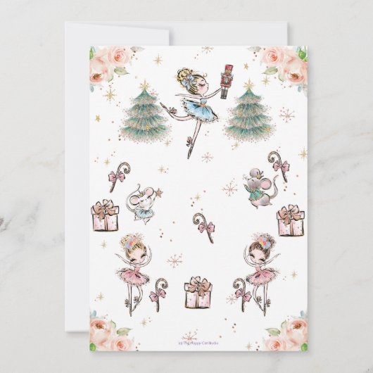 Nutcracker Sugar Plum Fairy Kerstmis Kaart (Achterkant)