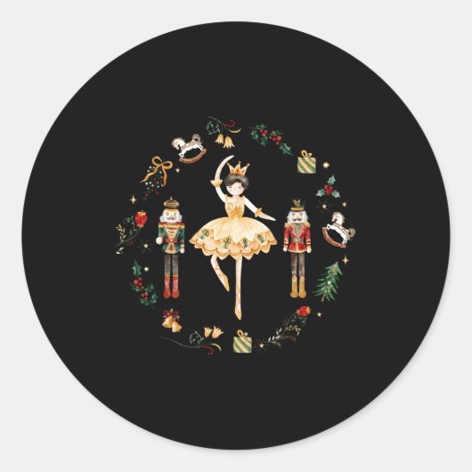 Nutcracker Sugar Plum Fairy Winter Birthday Baby Ronde Sticker (Voorkant)