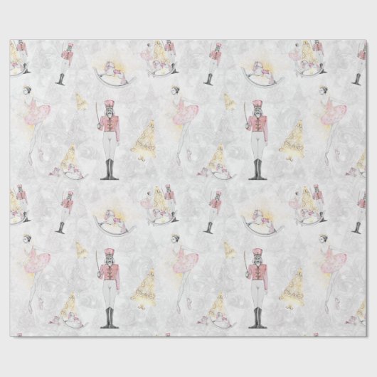 Nutcracker Suite Kerstmis Ballerina Soldier Cadeaupapier (Vlak)