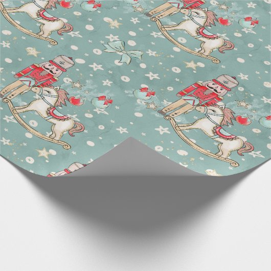 Nutcracker Suite Soldier Blue Wrapping Paper Cadeaupapier (Hoek)