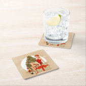 Nutcracker Sweet Retro Pin-up Kerst Coaster Kartonnen Onderzetters (Insitu)